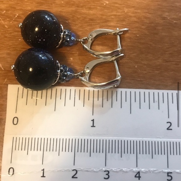 NWT blue sandstone earrings - Picture 3 of 4